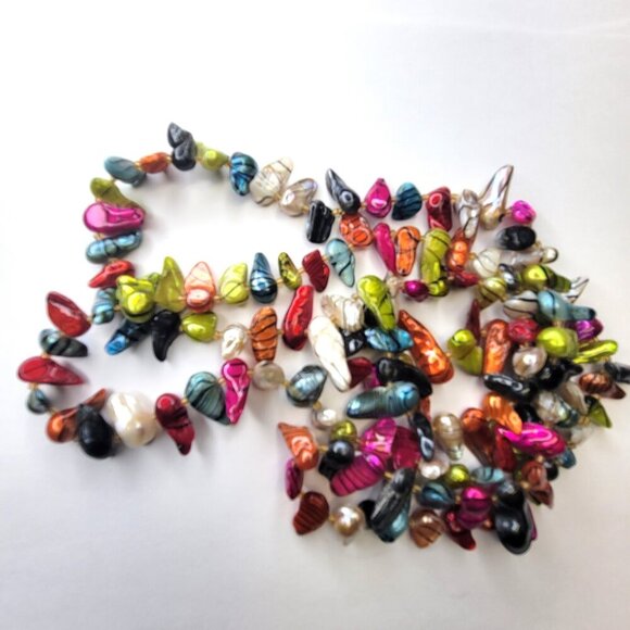 Colourful Shell Necklace Colourful Beaded Long Necklace - Picture 5 of 15